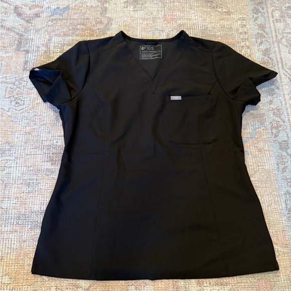 Figs Tops - Figs Charcoal V-Neck Scrub Top